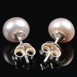 Pink Freshwater Pearl Sterling Stud Earrings 8mm