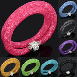 Double Crystal Mesh Bracelet with Magnetic Clasp