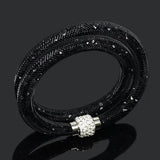 Double Crystal Mesh Bracelet with Magnetic Clasp