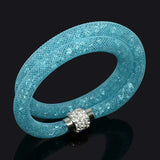 Double Crystal Mesh Bracelet with Magnetic Clasp