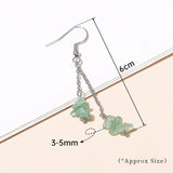 Amethyst Crystal Gravel Stainless Steel Drop Earrings