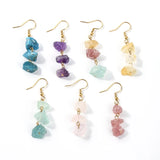Raw Stone Pink Quartz Amethyst Dangle Earring Women Charm Necklace Set