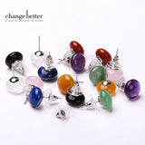 Vintage Energy Healing Stone Stud Earrings