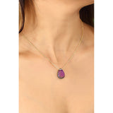 Temperature Stone Pendant Necklace - 925 Sterling Silver