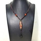 Agate Beads Men's & Women's Necklace with 9 Eyes DZI Amulet