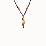 Agate Beads Men's & Women's Necklace with 9 Eyes DZI Amulet