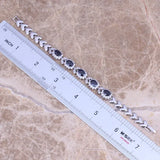 Charismatic CZ Silver Plated Chain Bracelet 7 inch