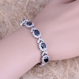 Charismatic CZ Silver Plated Chain Bracelet 7 inch