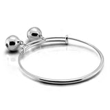 925 Sterling Silver Bell Bangle Bracelet for Girl Woman