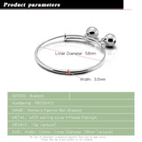 925 Sterling Silver Bell Bangle Bracelet for Girl Woman