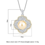 Big Pearl Pendant Necklace High Carbon Diamond Anniversary Gift