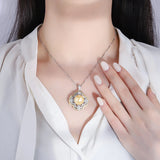 Big Pearl Pendant Necklace High Carbon Diamond Anniversary Gift