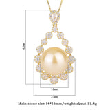 Big Pearl Pendant Necklace for Women High Carbon Diamond Anniversary Gift