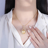 Big Pearl Pendant Necklace for Women High Carbon Diamond Anniversary Gift