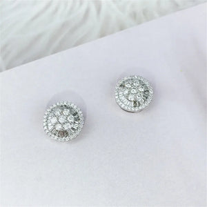 Charm Lab Diamond Stud Earring Real 925 Sterling Silver Jewelry