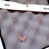 Rose Diamond CZ Pendant 925 Sterling Silver Necklace