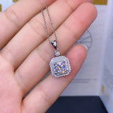 2ct Moissanite Pendant Real Filled Wedding Pendants Necklace For Women