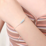 3 Natural Gemstone Bracelets for Women Stainless Steel Beaded Bracelet