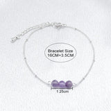 3 Natural Gemstone Bracelets for Women Stainless Steel Beaded Bracelet