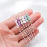 3 Natural Gemstone Bracelets for Women Stainless Steel Beaded Bracelet