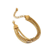 Stainless Steel 3 Layered Chain Bracelet - Hiphop Unisex Jewelry