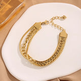 Stainless Steel 3 Layered Chain Bracelet - Hiphop Unisex Jewelry