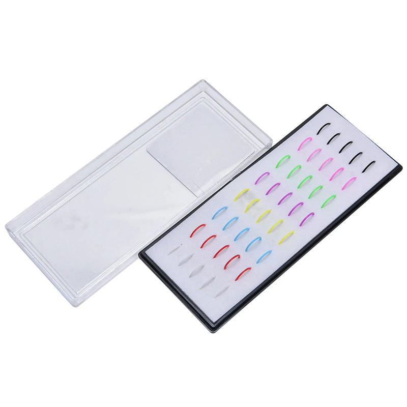 40pcs Acrylic Nose Studs Ring Hoop Body Piercing Jewelry Box