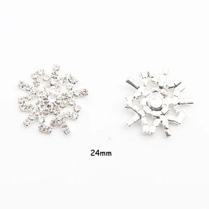 5Pcs Silver Snowflake Rhinestone Christmas Hat Hairpin DIY Jewelry Accessories