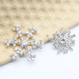 5Pcs Silver Snowflake Rhinestone Christmas Hat Hairpin DIY Jewelry Accessories