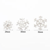 5Pcs Silver Snowflake Rhinestone Christmas Hat Hairpin DIY Jewelry Accessories