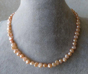 Pink Baroque Freshwater Pearl Necklace 16-20 inch
