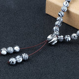 6MM Grey Malachite Stone Multilayer Pendant Bracelet