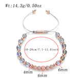 Charm CZ Beads Bracelets Natural Stone Bangles