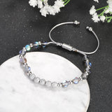 Charm CZ Beads Bracelets Natural Stone Bangles