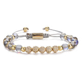 Charm CZ Beads Bracelets Natural Stone Bangles