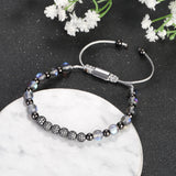 Charm CZ Beads Bracelets Natural Stone Bangles