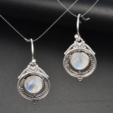 Vintage Moonstone Drop Earrings 925 Silver