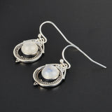 Vintage Moonstone Drop Earrings 925 Silver