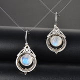 Vintage Moonstone Drop Earrings 925 Silver
