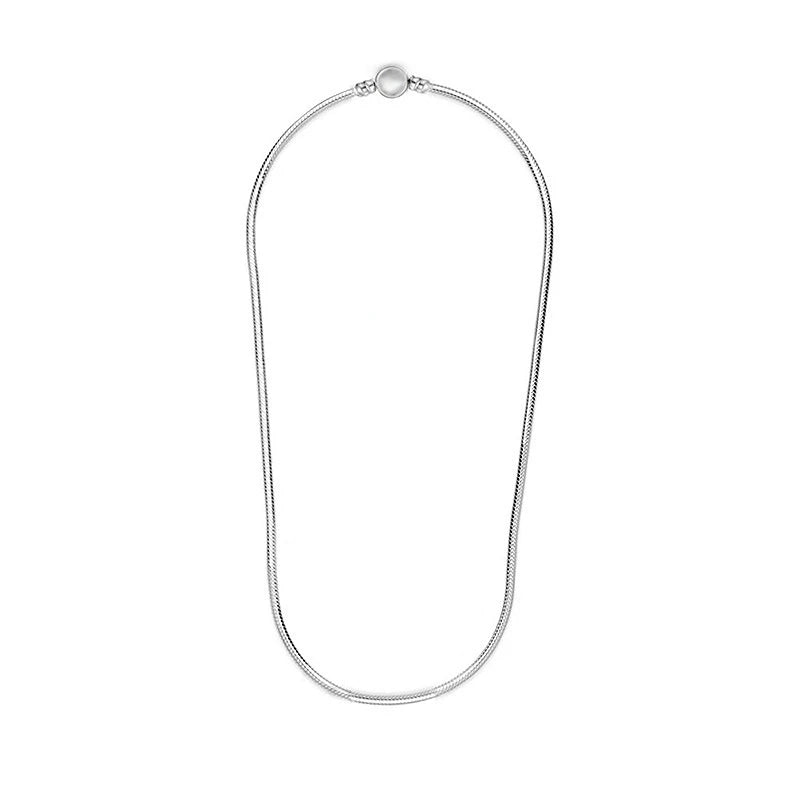 925 Silver Snake Chain Necklace Ball Clasp Choker Wedding Jewelry