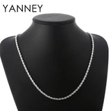 925 Sterling Silver 4MM Rope Chain Necklace Bracelet Set