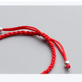 925 Silver Bead Bracelet Red Thread String Rope Bangle