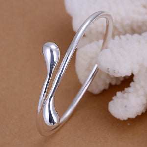 925 Silver Bracelets For Women Water Droplets Bangles Lady Wedding Jewelry