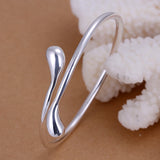 925 Silver Bracelets For Women Water Droplets Bangles Lady Wedding Jewelry