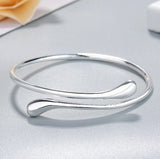 925 Silver Bracelets For Women Water Droplets Bangles Lady Wedding Jewelry