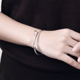 925 Silver Bracelets For Women Water Droplets Bangles Lady Wedding Jewelry