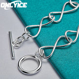 925 Sterling Silver Bracelet For Women - Fine 8-shaped Ot Buckle Chain