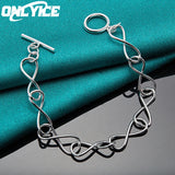 925 Sterling Silver Bracelet For Women - Fine 8-shaped Ot Buckle Chain
