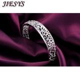 925 Sterling Silver Bracelet Hollow Pattern Bangle Women Jewelry