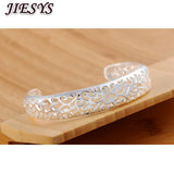 925 Sterling Silver Bracelet Hollow Pattern Bangle Women Jewelry